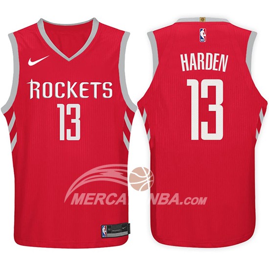 Maglia NBA James Harden Houston Rockets 2017-18 Rosso